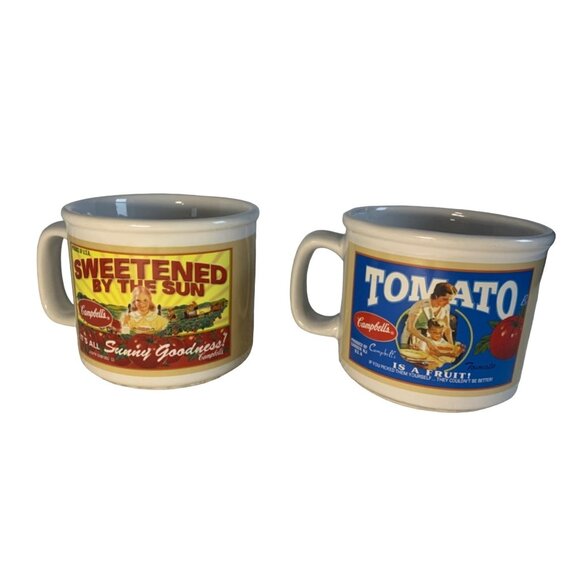 Cambell's Soup label soup cup bowl set of 2 by Houston Harvest 2005 - Picture 1 of 11